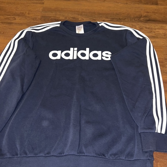 adidas Men's Essentials 3-Stripes Fleece Crew - Picture 9 of 13